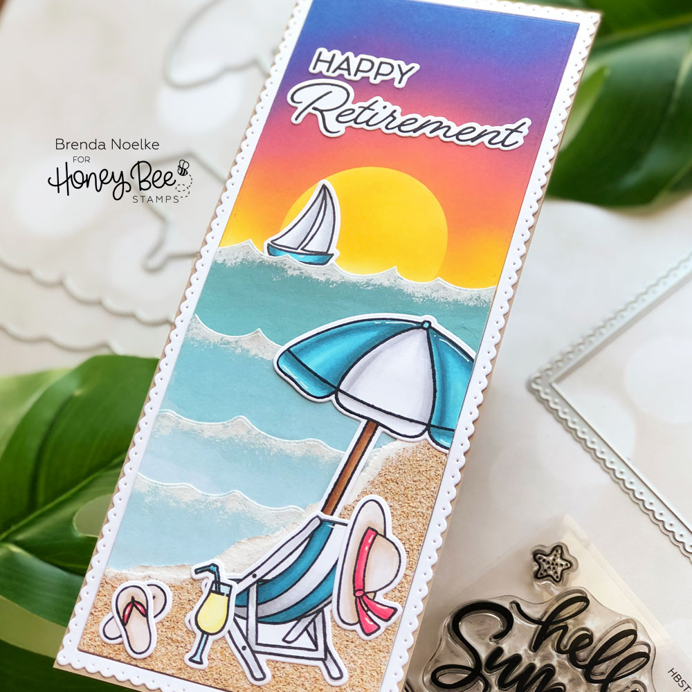 Happy Retirement Beach Scene Honey Bee My Papercut Creations